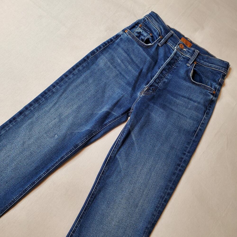 Mother Women's Size 25 The Tripper Ankle Fray Jean Kick Flare High-Rise Blue